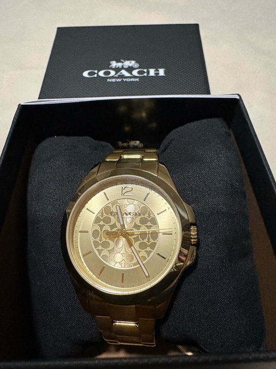 Coach Accessories - Coach Gold-Tone Signature Link Watch